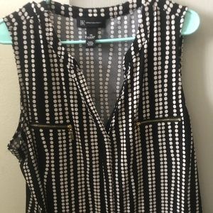 INC sleeveless polka dot top.